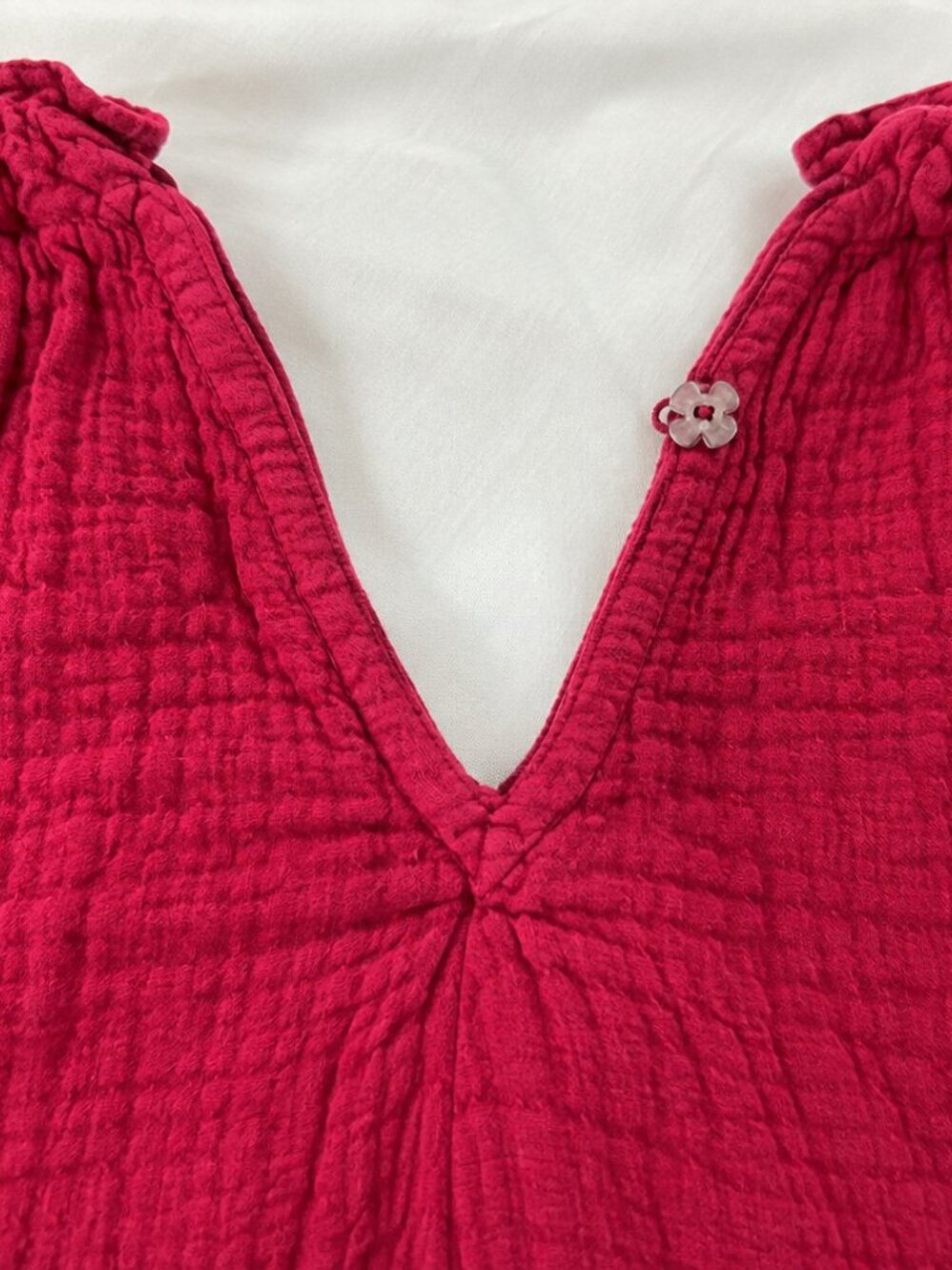 XiRENA Mia Dress Tagged XS Oversized Berry Cotton Gauze Ruffle Tiered Oversized - Picture 4 of 9